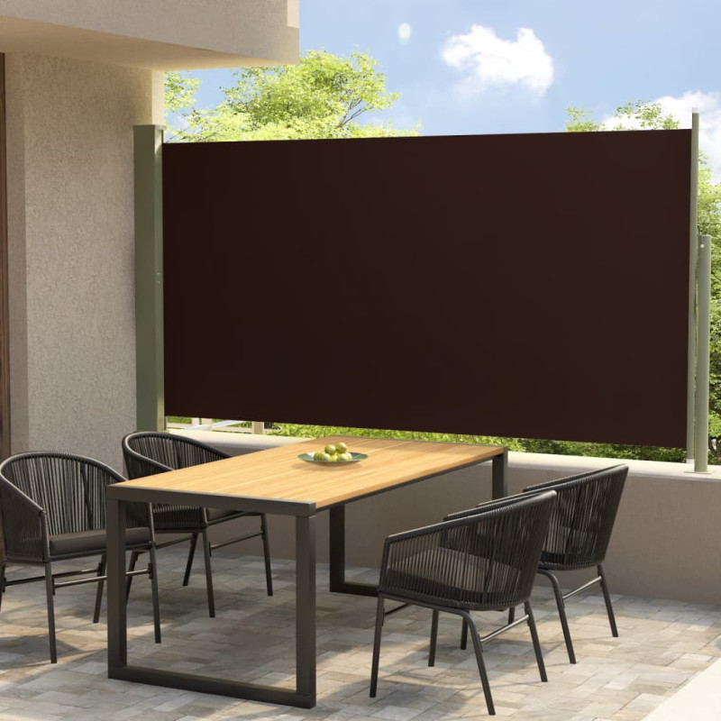 Wysuwana markiza boczna na taras, 160 x 300 cm, brązowa