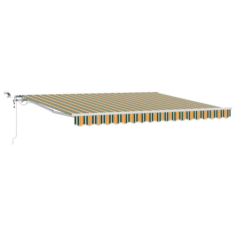 Markiza zwijana Zielony i Żółty 400 × 350 cm Poliester i Metal