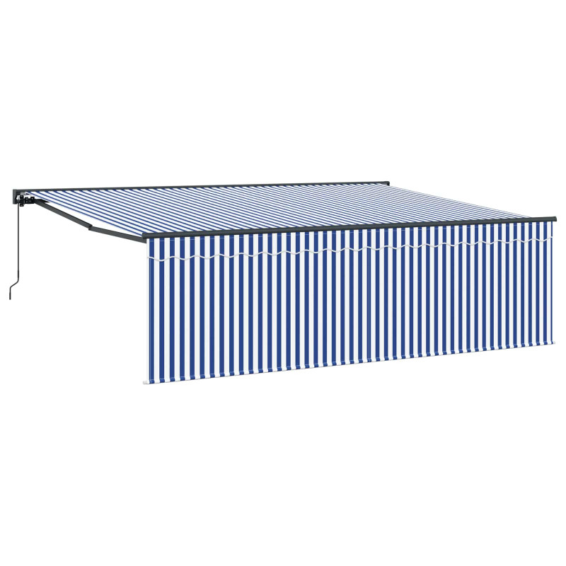 Markiza zwijana Niebieski i biały 400 × 300 cm