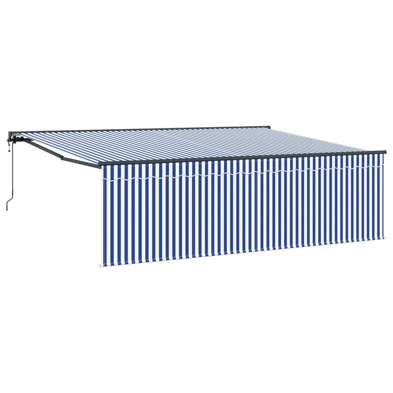 Markiza zwijana Niebieski i biały 400 × 300 cm