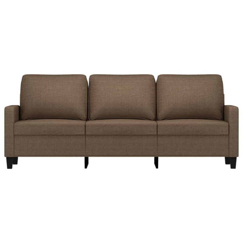 Sofa 3-osobowa, brązowa, 180 cm, tapicerowana tkaniną