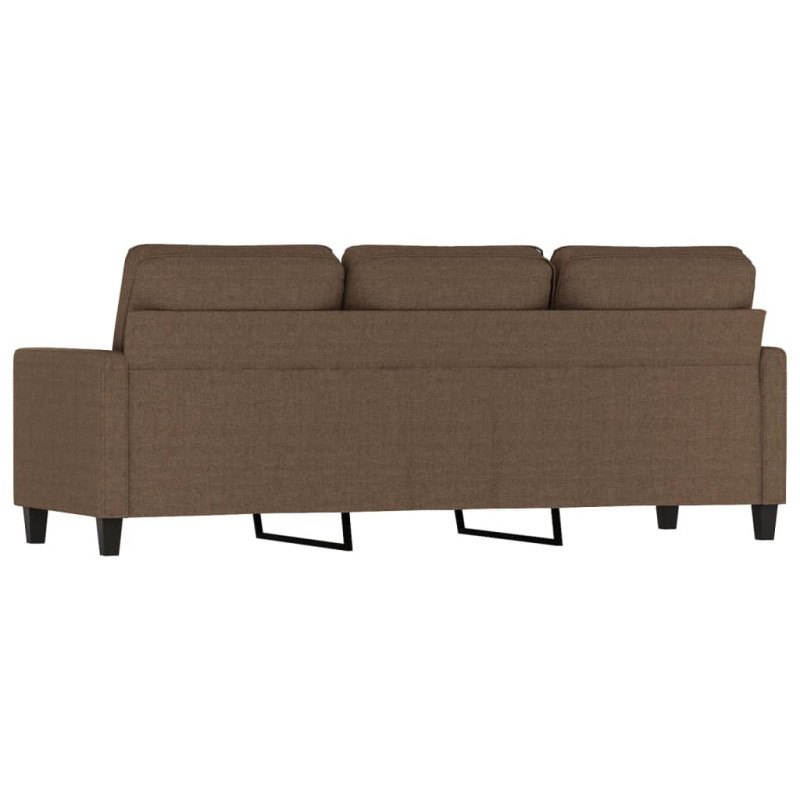 Sofa 3-osobowa, brązowa, 180 cm, tapicerowana tkaniną