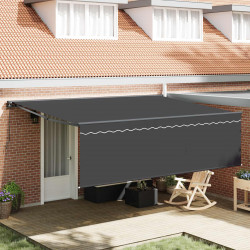 Markiza zwijana Antracyt 450 × 300 cm Poliester i aluminium