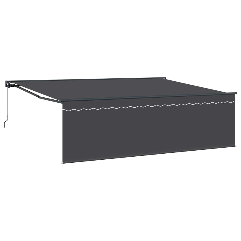 Markiza zwijana Antracyt 450 × 300 cm Poliester i aluminium