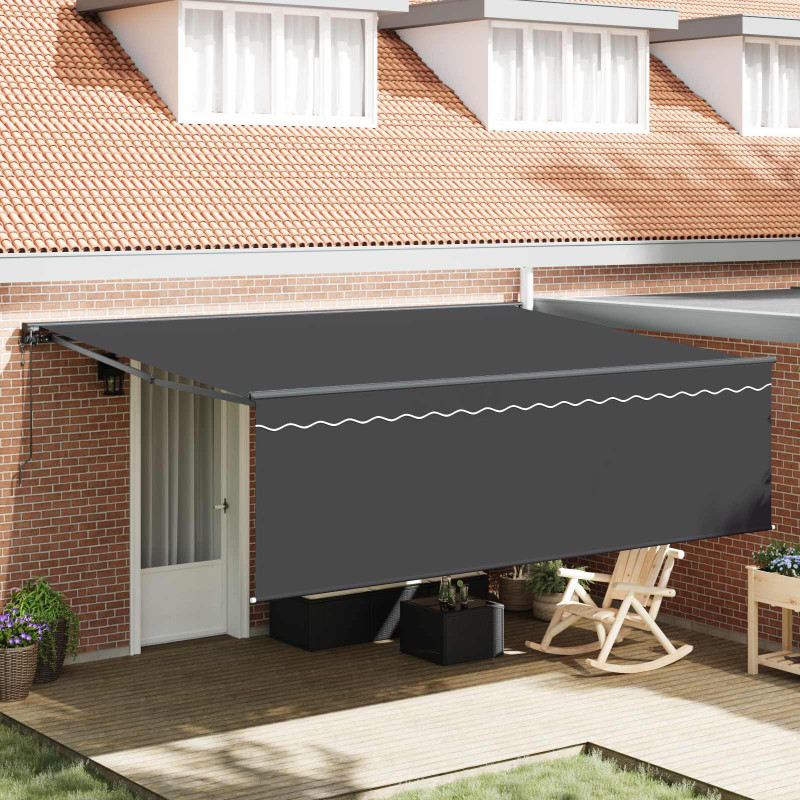 Markiza zwijana Antracyt 450 × 350 cm Poliester i aluminium