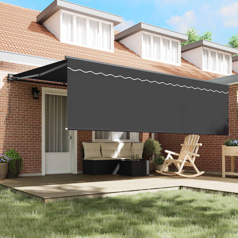 Markiza zwijana Antracyt 450 × 350 cm Poliester i aluminium