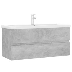 Szafka z wbudowaną umywalką, szarość betonu, płyta wiórowa