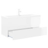 Szafka z wbudowaną umywalką, biała, wysoki połysk, płyta