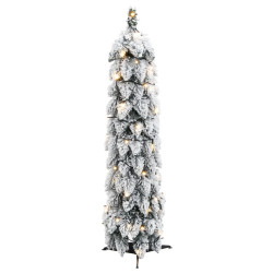 Sztuczna choinka z 30 lampkami LED, ośnieżona, 60 cm