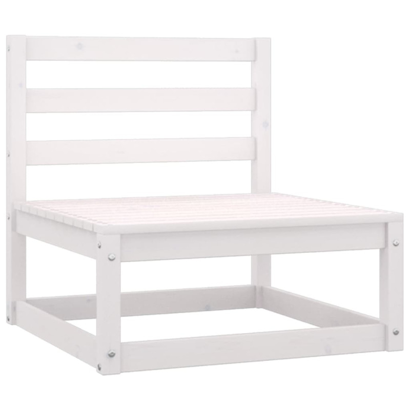 2-osobowa sofa ogrodowa, biała, lite drewno sosnowe