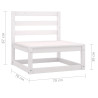 2-osobowa sofa ogrodowa, biała, lite drewno sosnowe