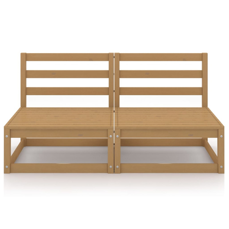 2-osobowa sofa ogrodowa, miodowy brąz, lite drewno sosnowe