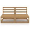 2-osobowa sofa ogrodowa, miodowy brąz, lite drewno sosnowe