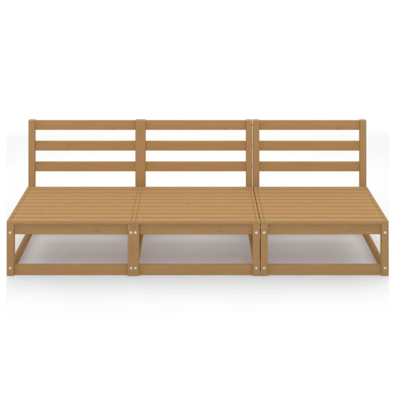 3-osobowa sofa ogrodowa, miodowy brąz, lite drewno sosnowe