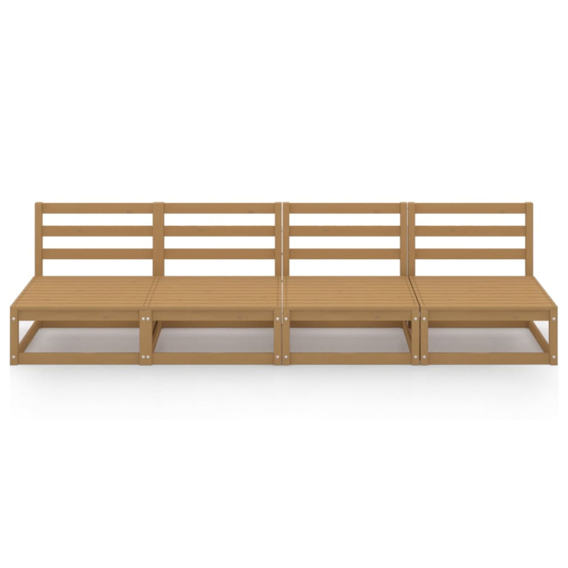4-osobowa sofa ogrodowa, miodowy brąz, lite drewno sosnowe