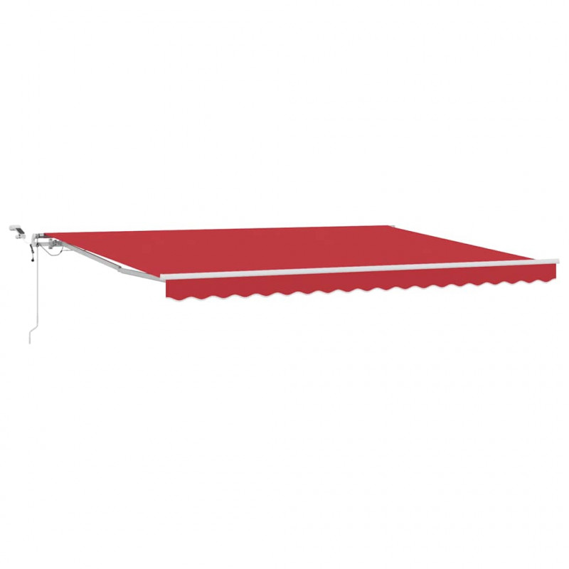 Markiza zwijana Czerwony 450 × 350 cm Poliester i Metal