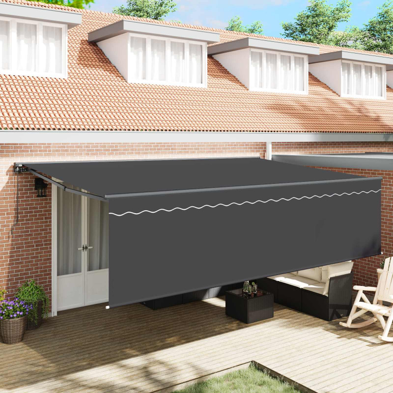 Markiza zwijana Antracyt 500 × 300 cm Poliester i aluminium