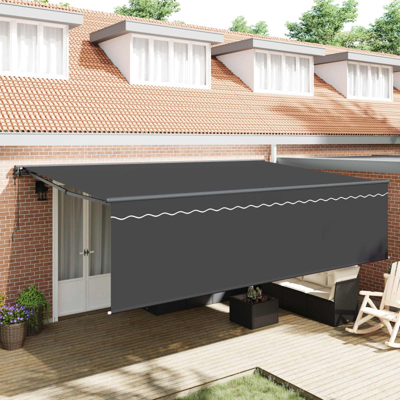 Markiza zwijana Antracyt 500 × 300 cm Poliester i aluminium