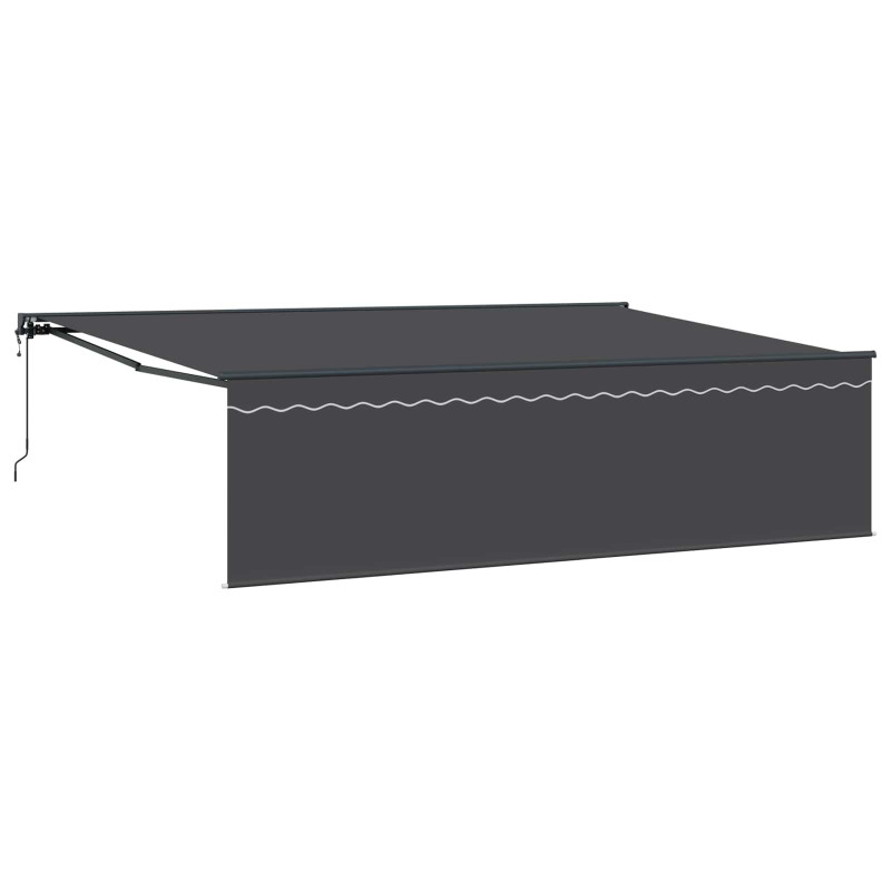 Markiza zwijana Antracyt 500 × 300 cm Poliester i aluminium