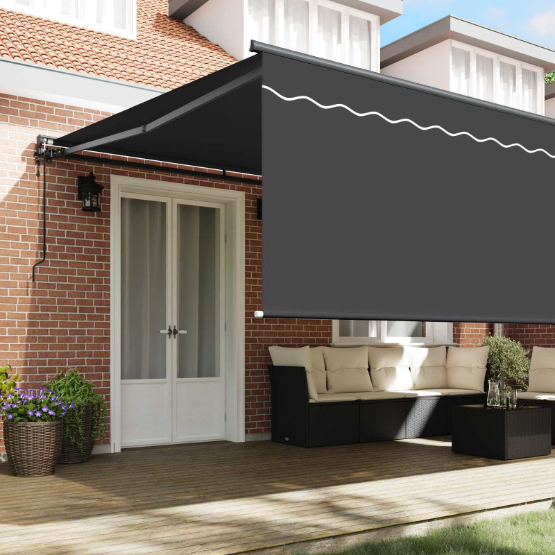 Markiza zwijana Antracyt 500 × 300 cm Poliester i aluminium