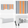 Markiza Wielokolorowe 500 x 300 x 165 cm Poliester i aluminium