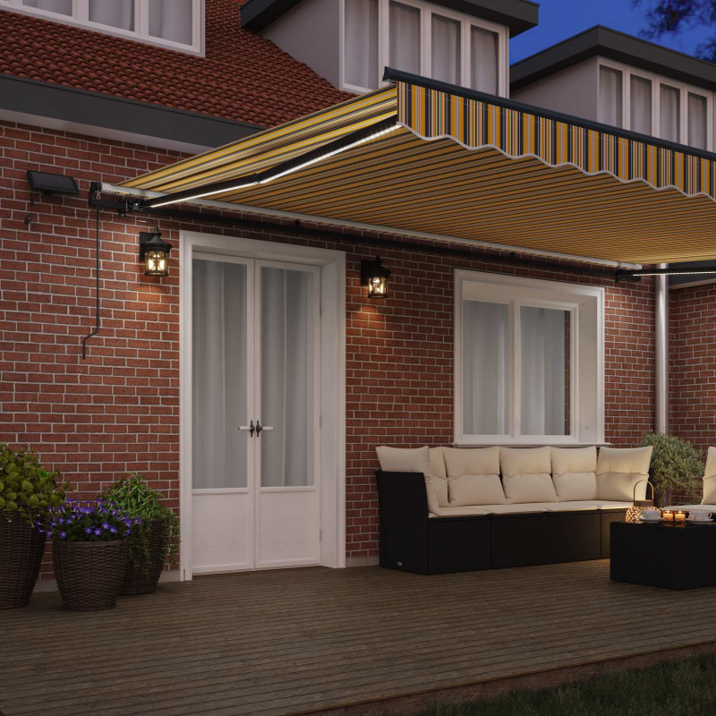 Markiza zwijana Ze LED Lights Wielokolorowe 500 ×350 cm tkanina
