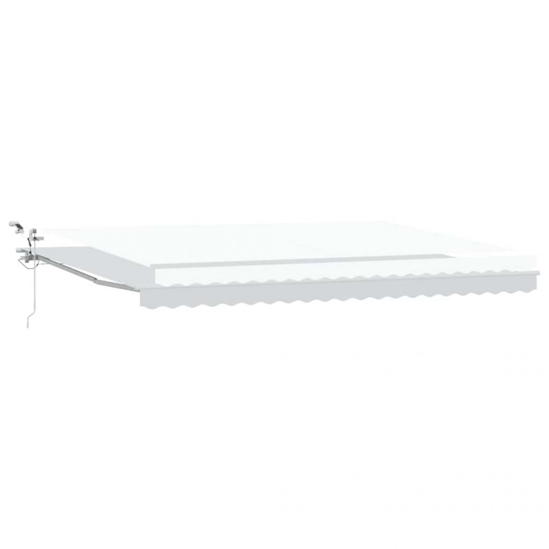 Markiza zwijana Biały 500 × 350 cm Poliester i Metal