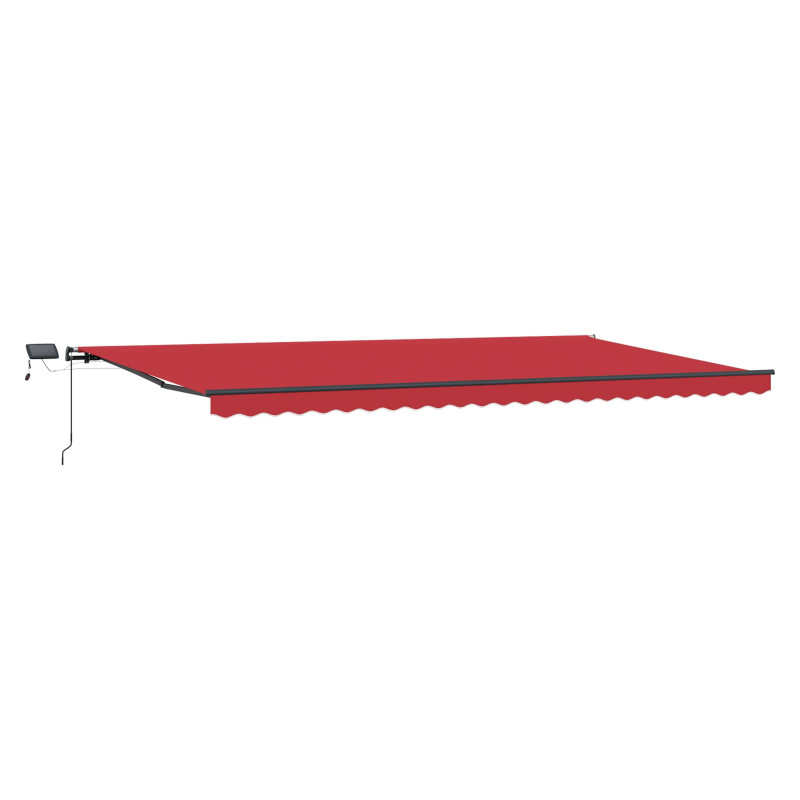 Markiza zwijana Ze LED Lights Czerwony 600 ×300 cm tkanina
