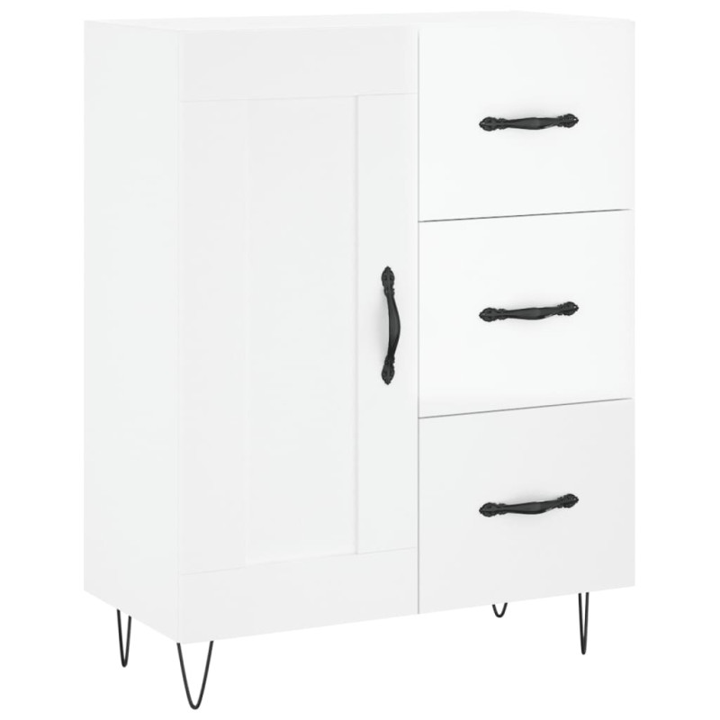 Witrynka biała połysk 69,5x34x180 cm materiał drewnopochodny