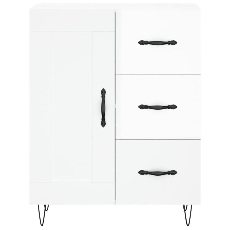 Witrynka biała połysk 69,5x34x180 cm materiał drewnopochodny