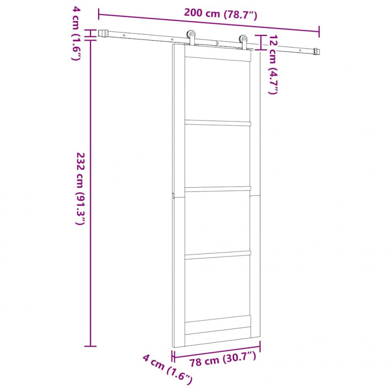Drzwi przesuwne ORKDAL Biały 78 x 232 cm