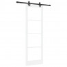 Drzwi przesuwne Biały 78 x 232 cm Lite drewno sosnowe i szkło