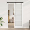 Drzwi przesuwne Biały 78 x 232 cm Lite drewno sosnowe i szkło