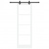 Drzwi przesuwne Biały 78 x 232 cm Lite drewno sosnowe i szkło