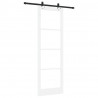 Drzwi przesuwne Biały 78 x 232 cm Lite drewno sosnowe i szkło