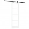 Drzwi przesuwne Biały 78 x 232 cm Lite drewno sosnowe i szkło