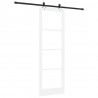 Drzwi przesuwne Biały 78 x 232 cm Lite drewno sosnowe i szkło