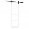 Drzwi przesuwne Biały 78 x 232 cm Lite drewno sosnowe i szkło
