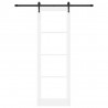 Drzwi przesuwne Biały 78 x 232 cm Lite drewno sosnowe i szkło