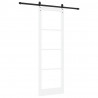 Drzwi przesuwne Biały 78 x 232 cm Lite drewno sosnowe i szkło