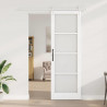 Drzwi przesuwne Biały 78 x 232 cm Lite drewno sosnowe i szkło