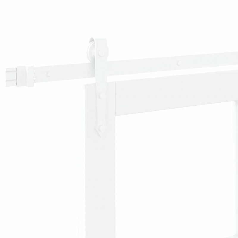 Drzwi przesuwne Biały 78 x 232 cm Lite drewno sosnowe i szkło