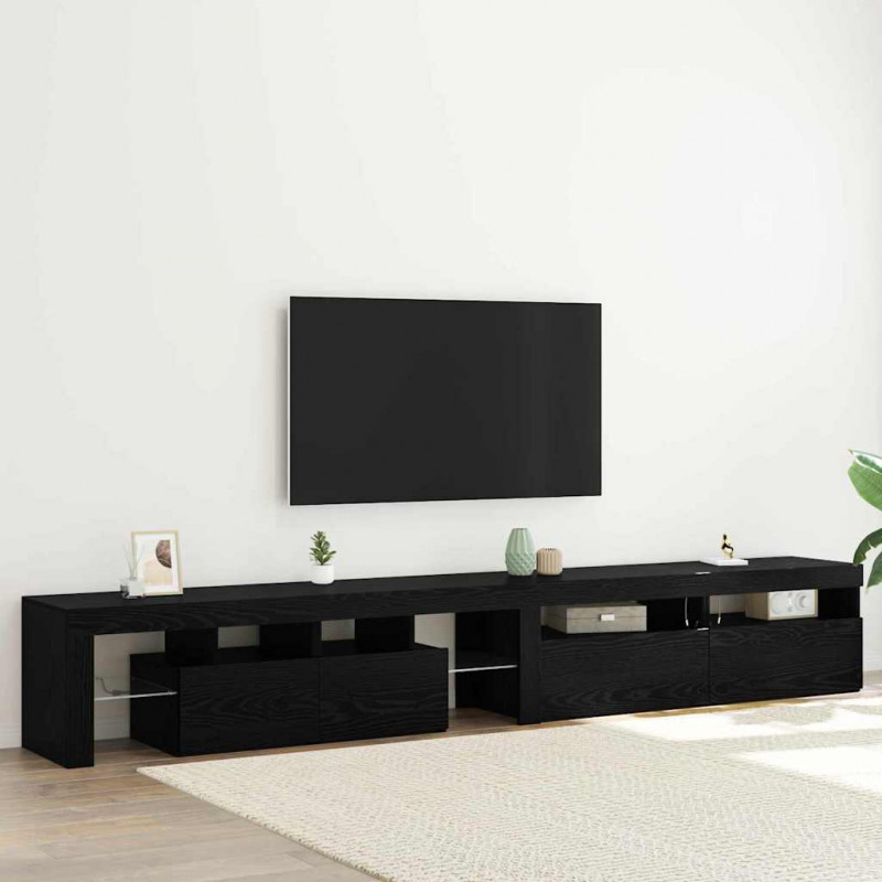 Szafka pod telewizor 3 pcs Czarny Dąb 260 x 37 x 40 cm