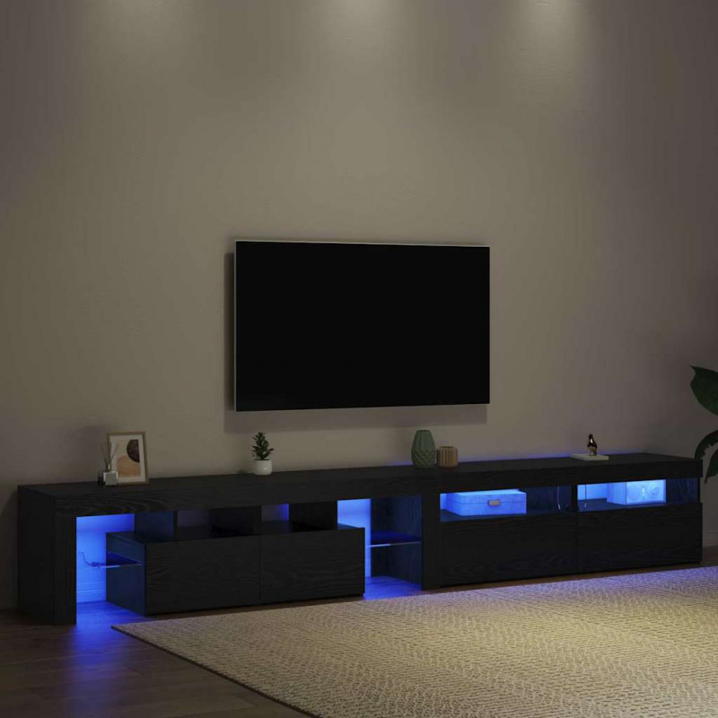 Szafka pod telewizor 3 pcs Czarny Dąb 260 x 37 x 40 cm