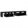 Szafka pod telewizor 3 pcs Czarny Dąb 260 x 37 x 40 cm