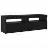 Szafka pod telewizor 3 pcs Czarny Dąb 260 x 37 x 40 cm