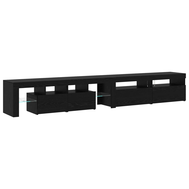 Szafka pod telewizor 3 pcs Czarny Dąb 260 x 37 x 40 cm