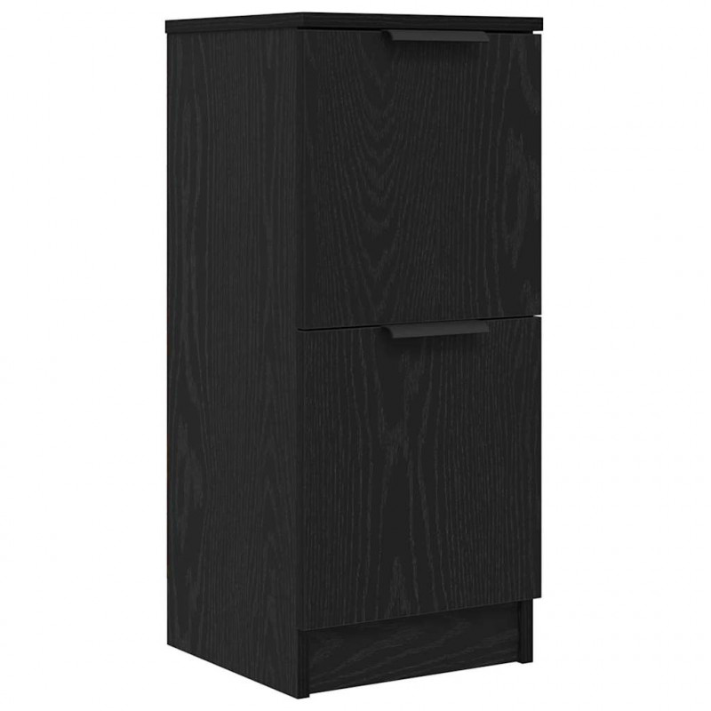 Bufet 3 pcs Czarny Dąb Materiał drewnopochodny