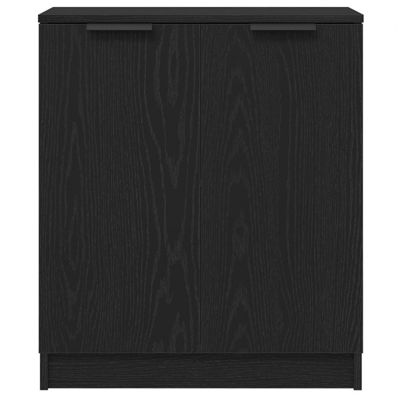 Bufet 3 pcs Czarny Dąb Materiał drewnopochodny