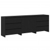 Bufet 3 pcs Czarny 70 x 41 x 75 cm Materiał drewnopochodny